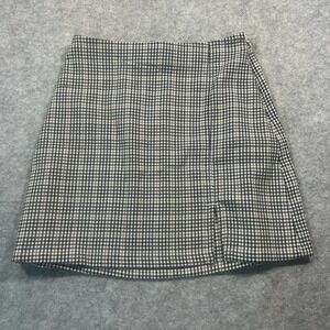 Hollister Ultra High Rise Skirt Plaid Gray Neutral  Academia XS‎